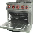 FED Gasmax 800 JZH-RP-4 - four burner top on oven